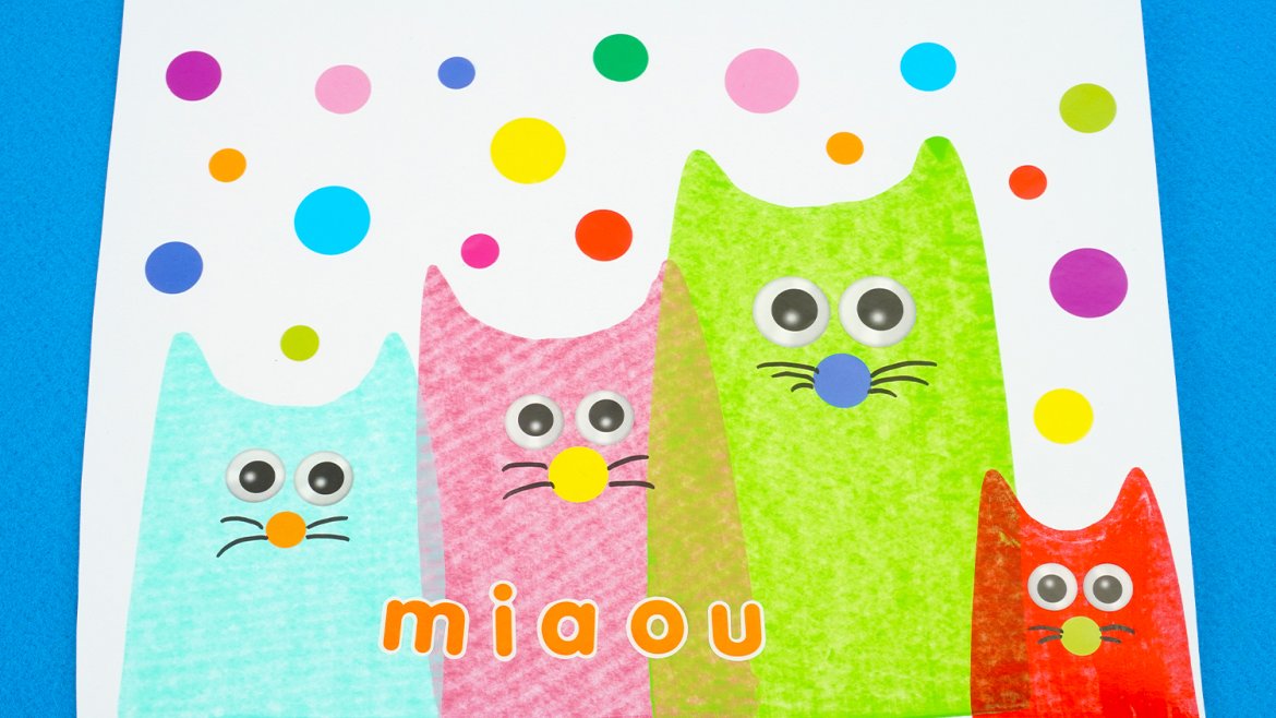 Peinture à la raclette : Petits chats