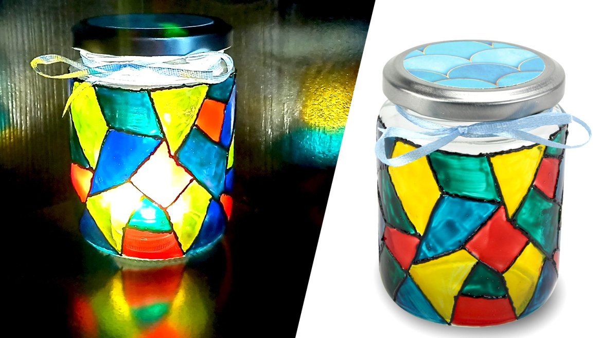Au cours de cette activité nous allons transformer un simple pot en verre en un sublime photophore effet vitrail grâce à de la peinture et quelques jolis accessoires.