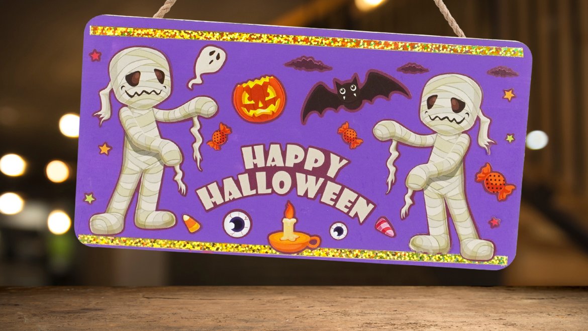 Plaque de porte Halloween