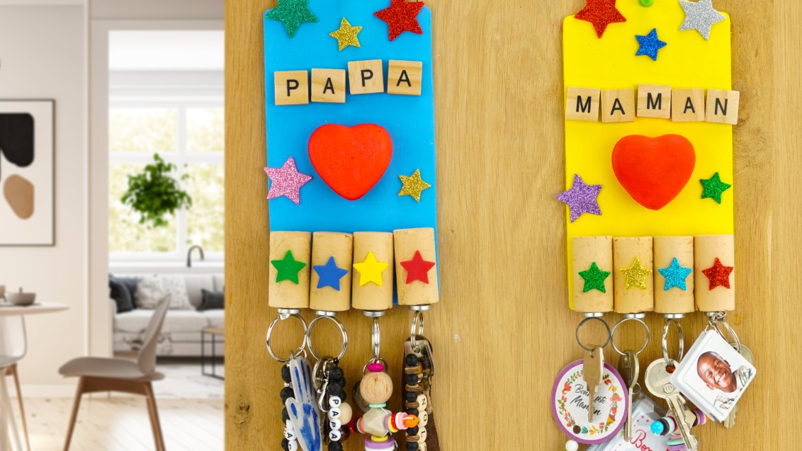 Porte-clés mural aimanté pour la fête des parents