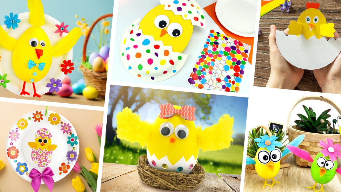 Plus de 80 idées pour faire des bricolages avec vos petits poussins à Pâques