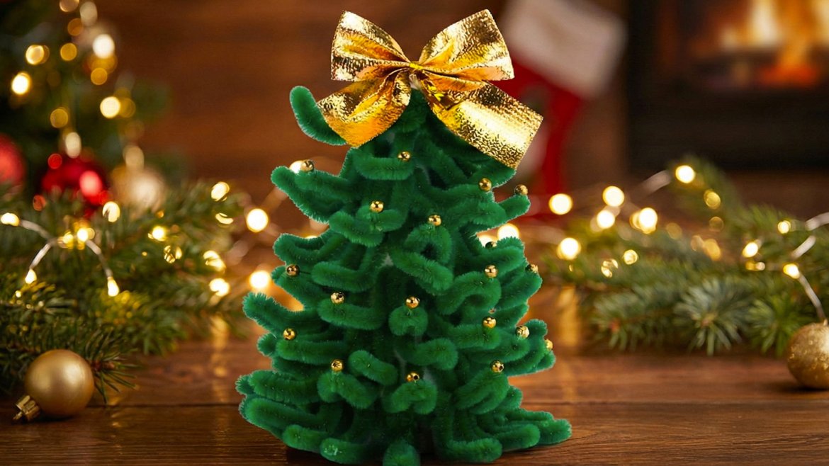 Sapin de Noël en fil chenille