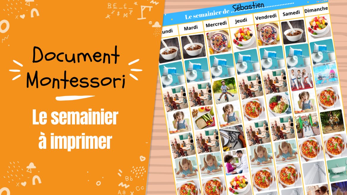 Imprimer un semainier Montessori gratuitement