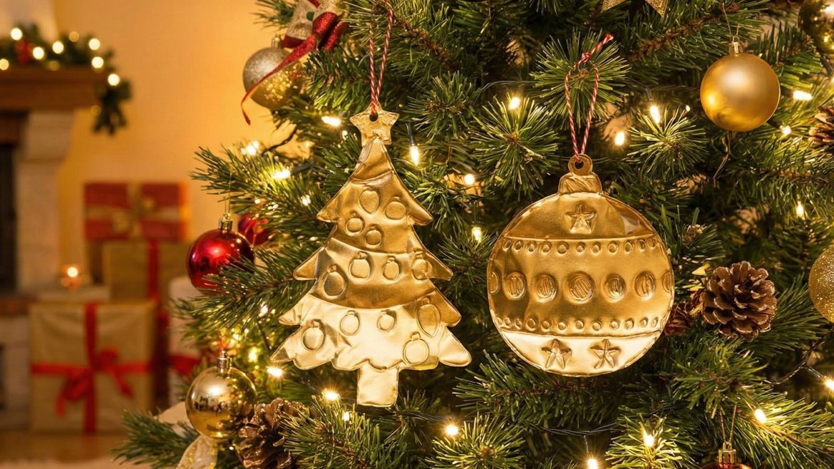 Suspensions de Noël en métal à repousser