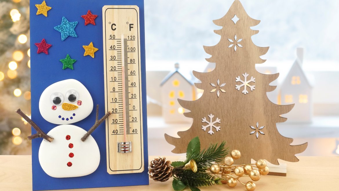Retrouvez nos conseils pour personnaliser un thermomètre avec un bonhomme de neige