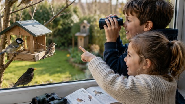 Comment observer les oiseaux avec les enfants ? Apprenez à reconnaître les espèces du jardin, les nourrir et les aider au fil des saisons.