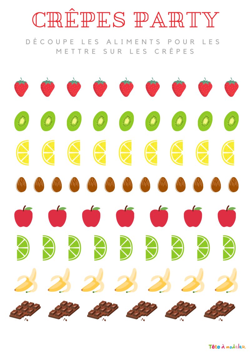 Activité Chandeleur : les aliments pour décorer les crêpes