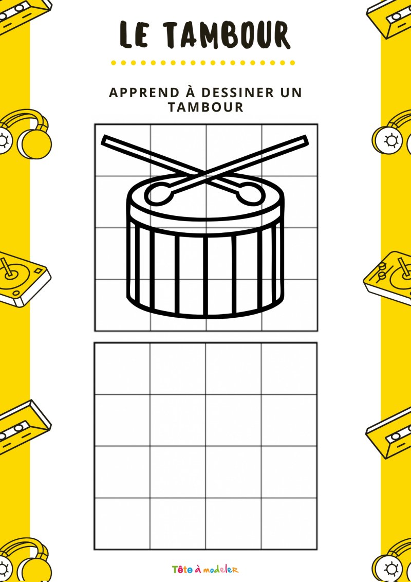 Apprend à dessiner un tambour