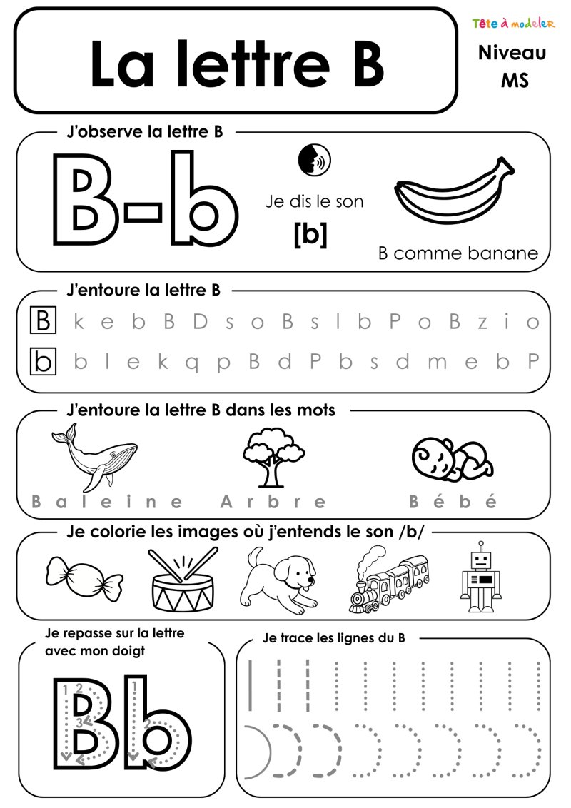Apprendre et lire le "B"
