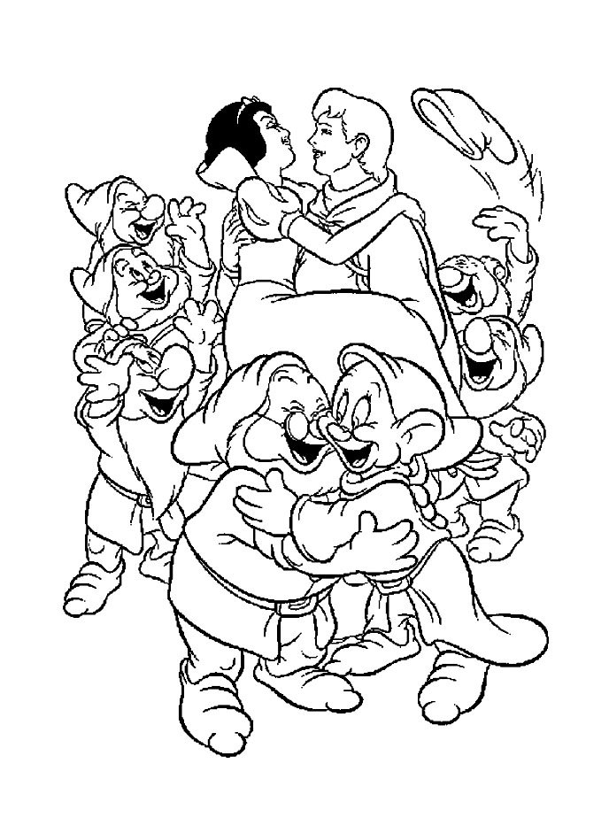Blanche neige, le prince et les 7 nains