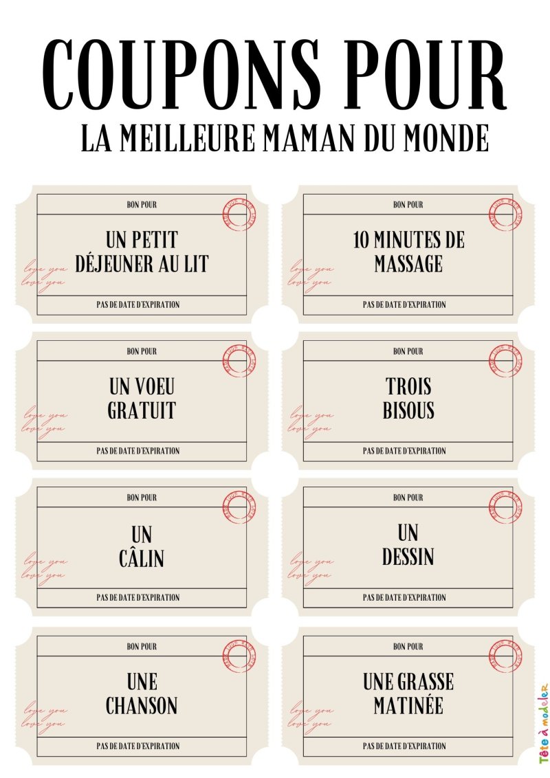 Bon pour fête des mères