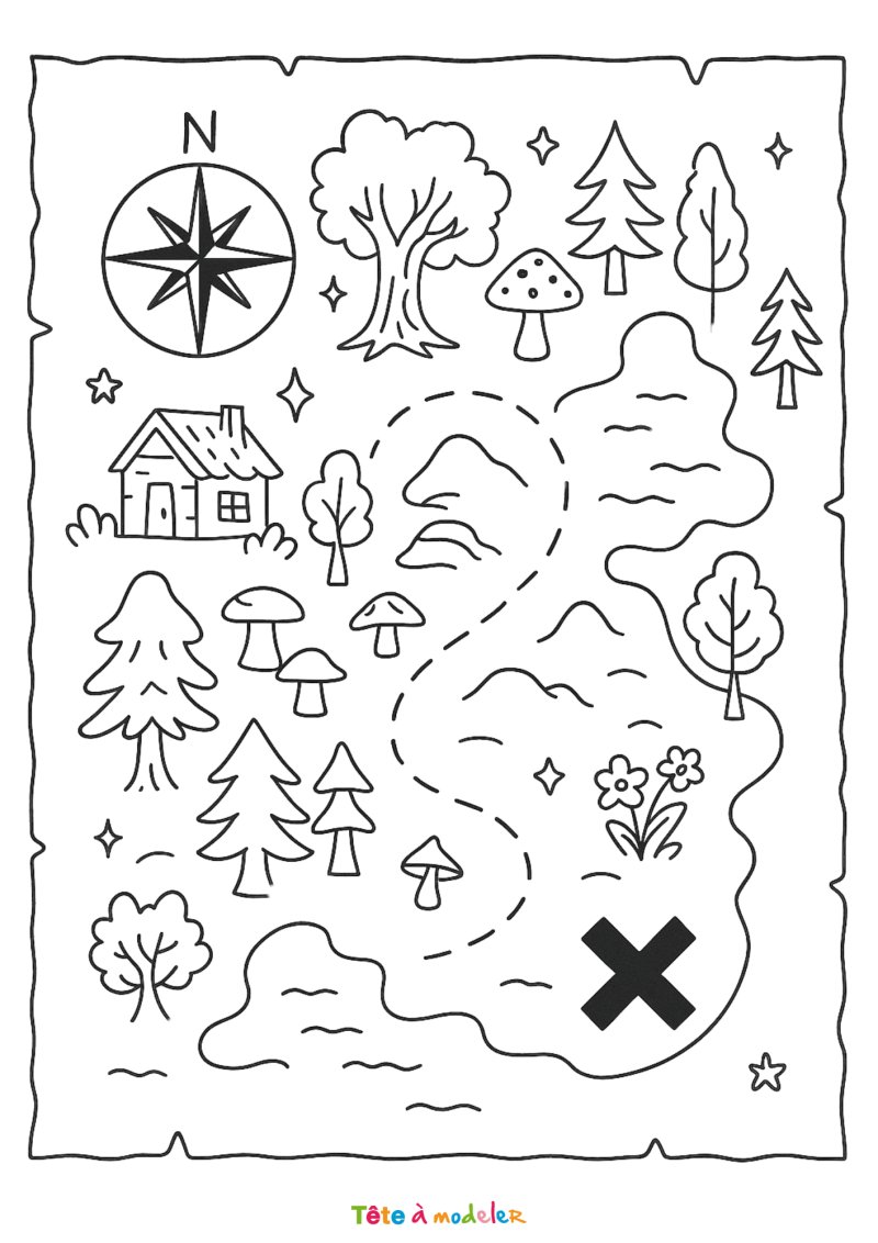 Carte au trésor facile à imprimer