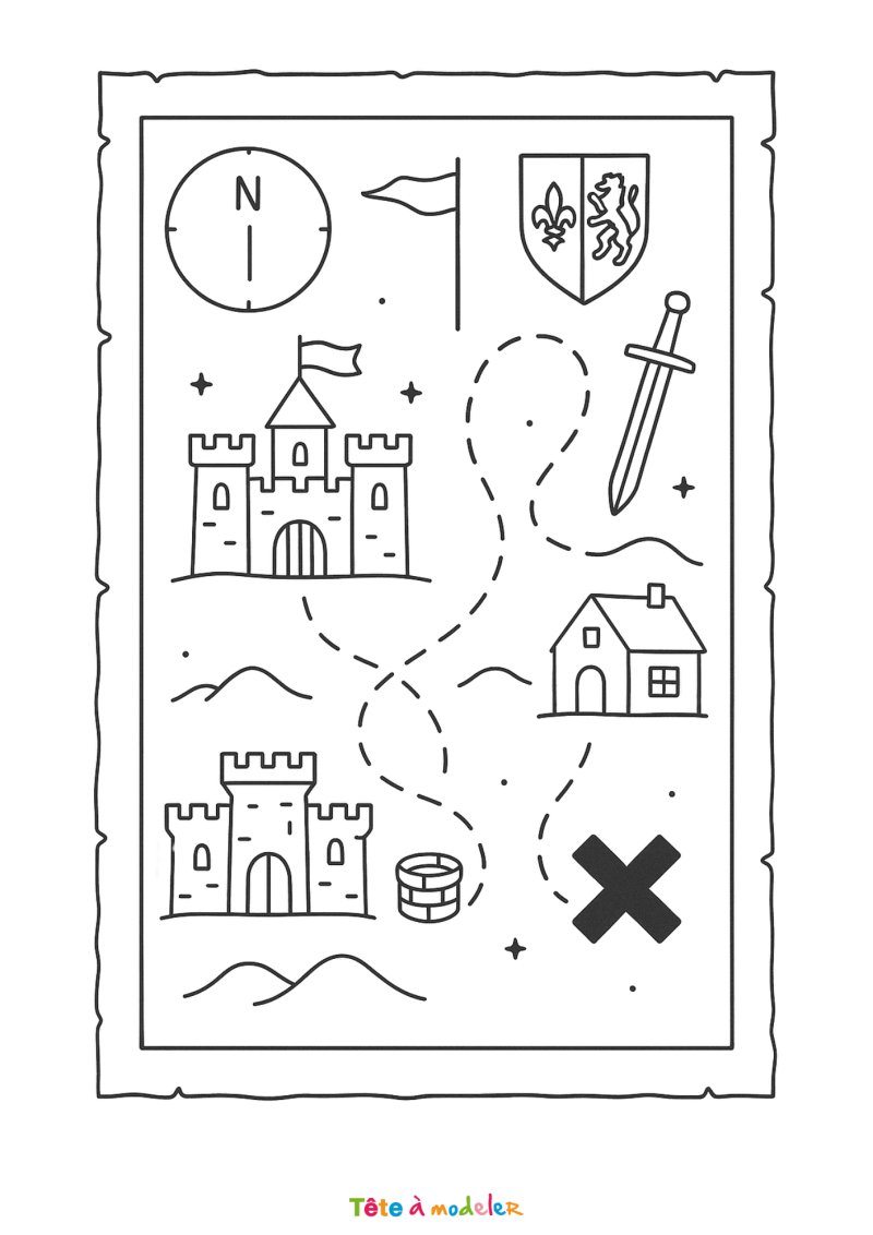 Carte au trésor facile à imprimer