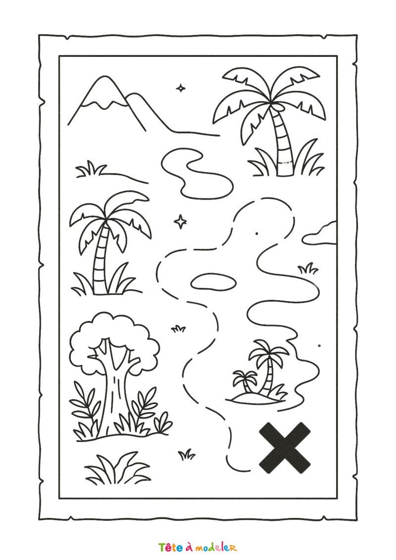 Carte au trésor facile sur la jungle