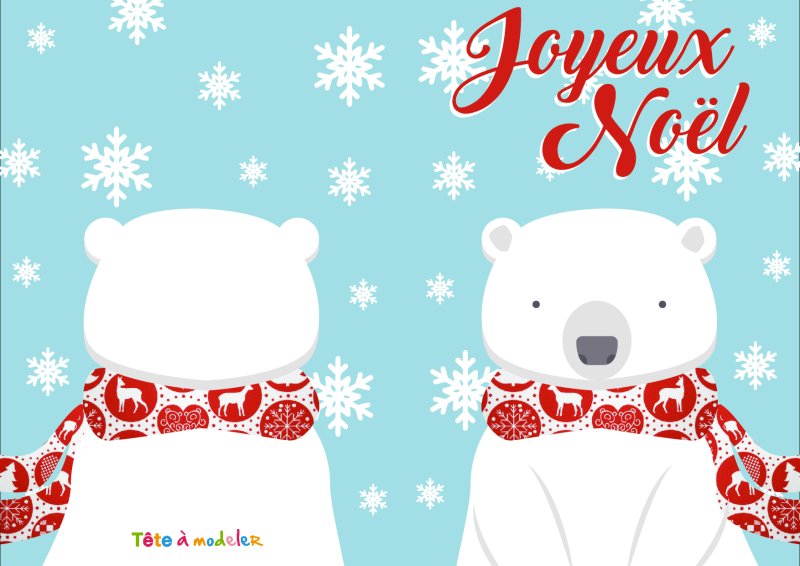 Carte ours de noel