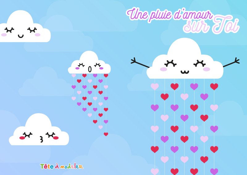 Carte pluie d'amour à imprimer