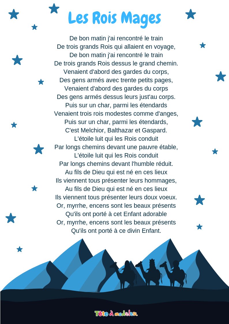 Chanson des rois Mages à colorier