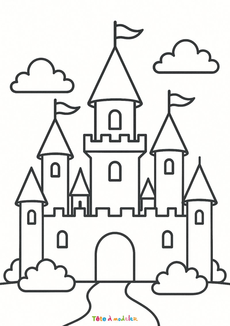 Château à tours et pont levis