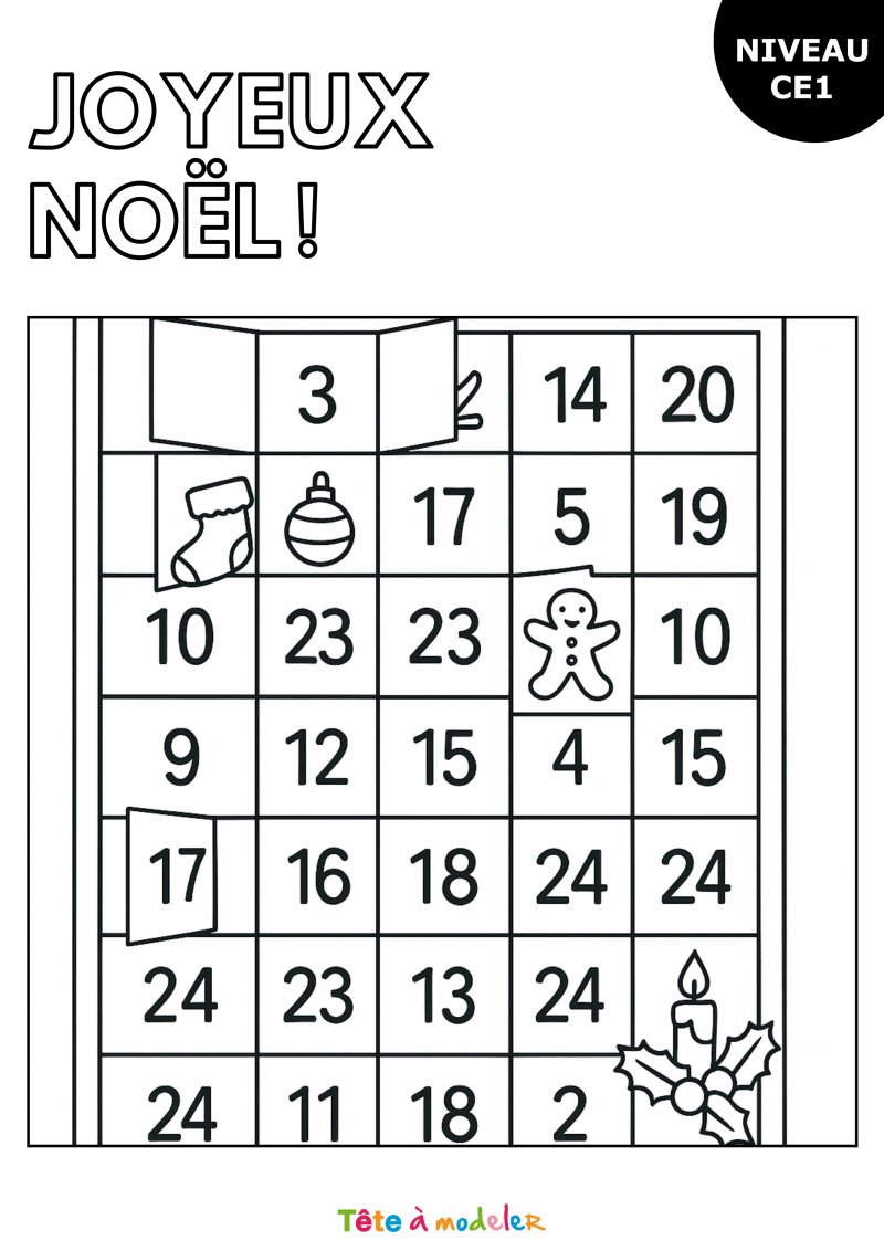 Coloraige du calendrier de l'Avent
