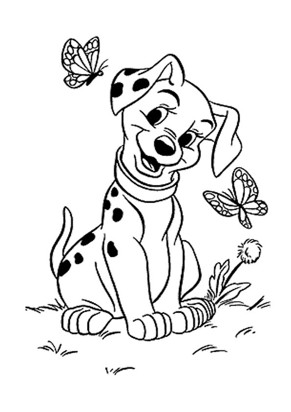 Coloriage 101 dalmatien facile