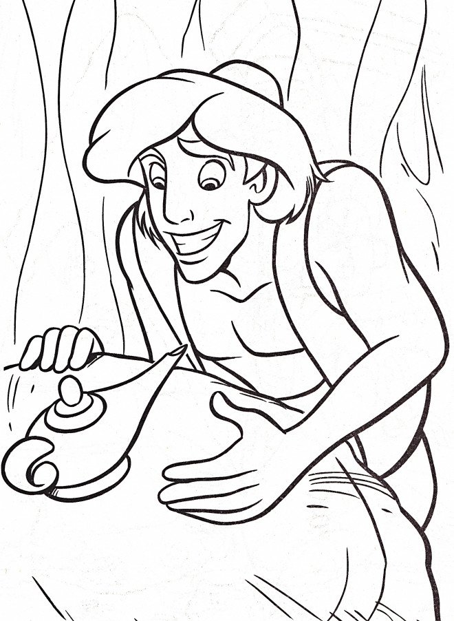 Coloriage Aladdin et la lampe magique