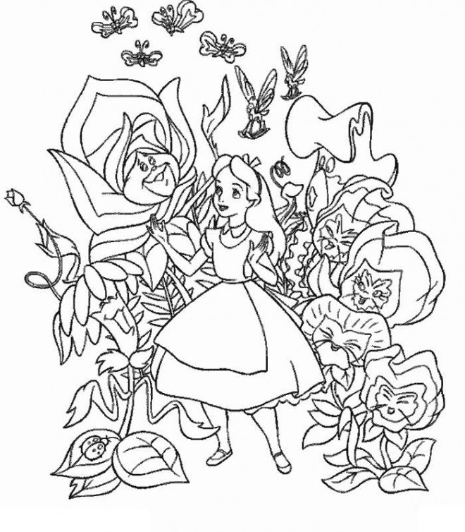 Coloriage Alice au Pays des Maerveilles à imprimer