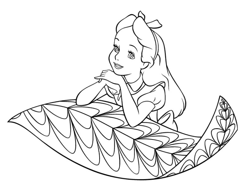 Coloriage Alice au Pays des merveilles facile
