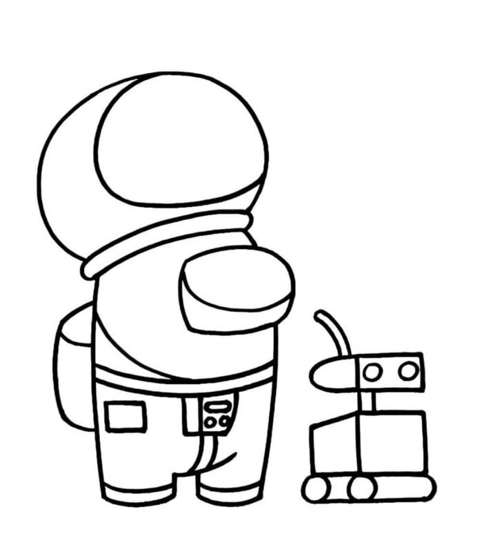 Coloriage Among Us robot