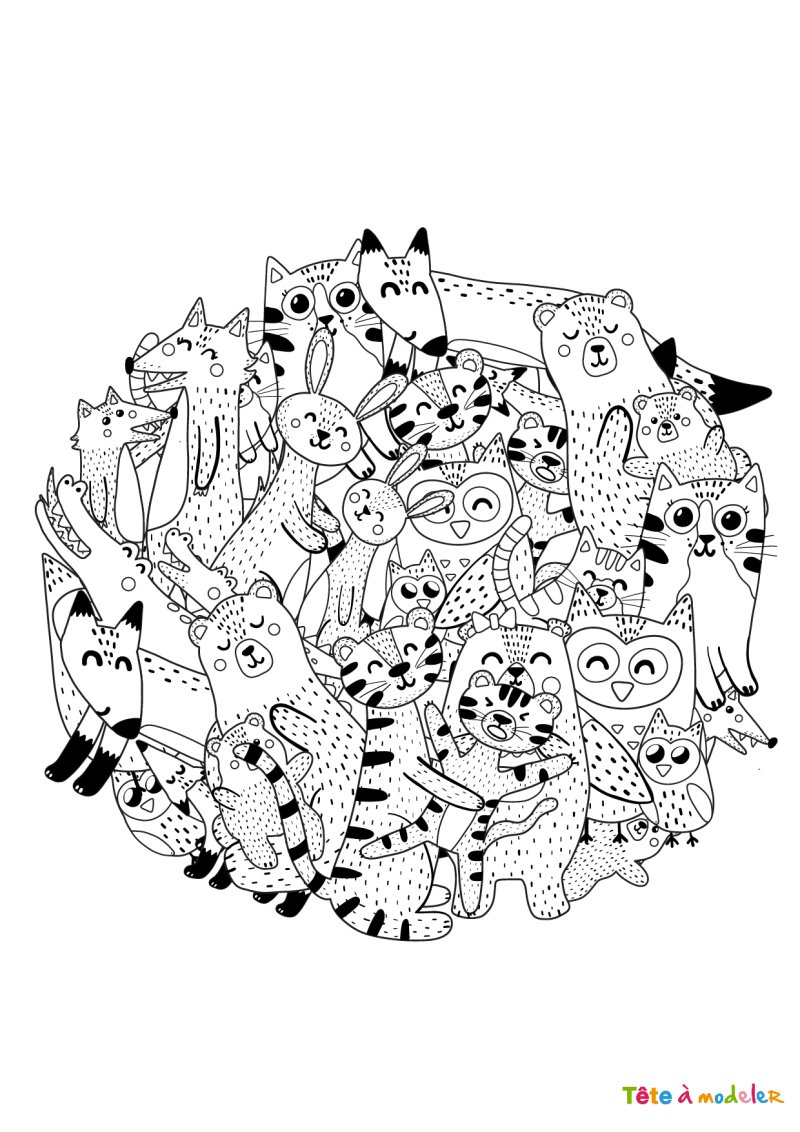 Coloriage animaux mignons