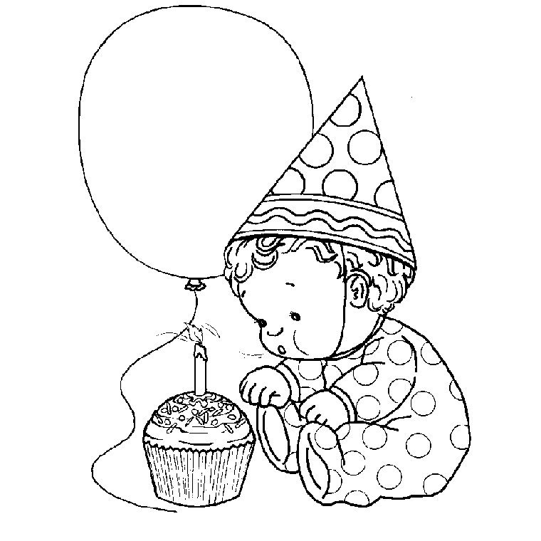 Coloriage anniversaire bébé