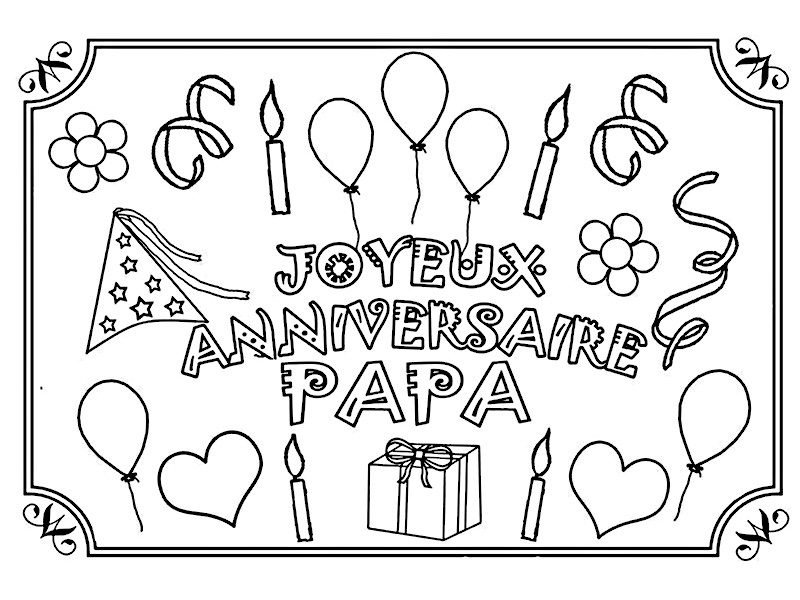 Coloriage anniversaire papa