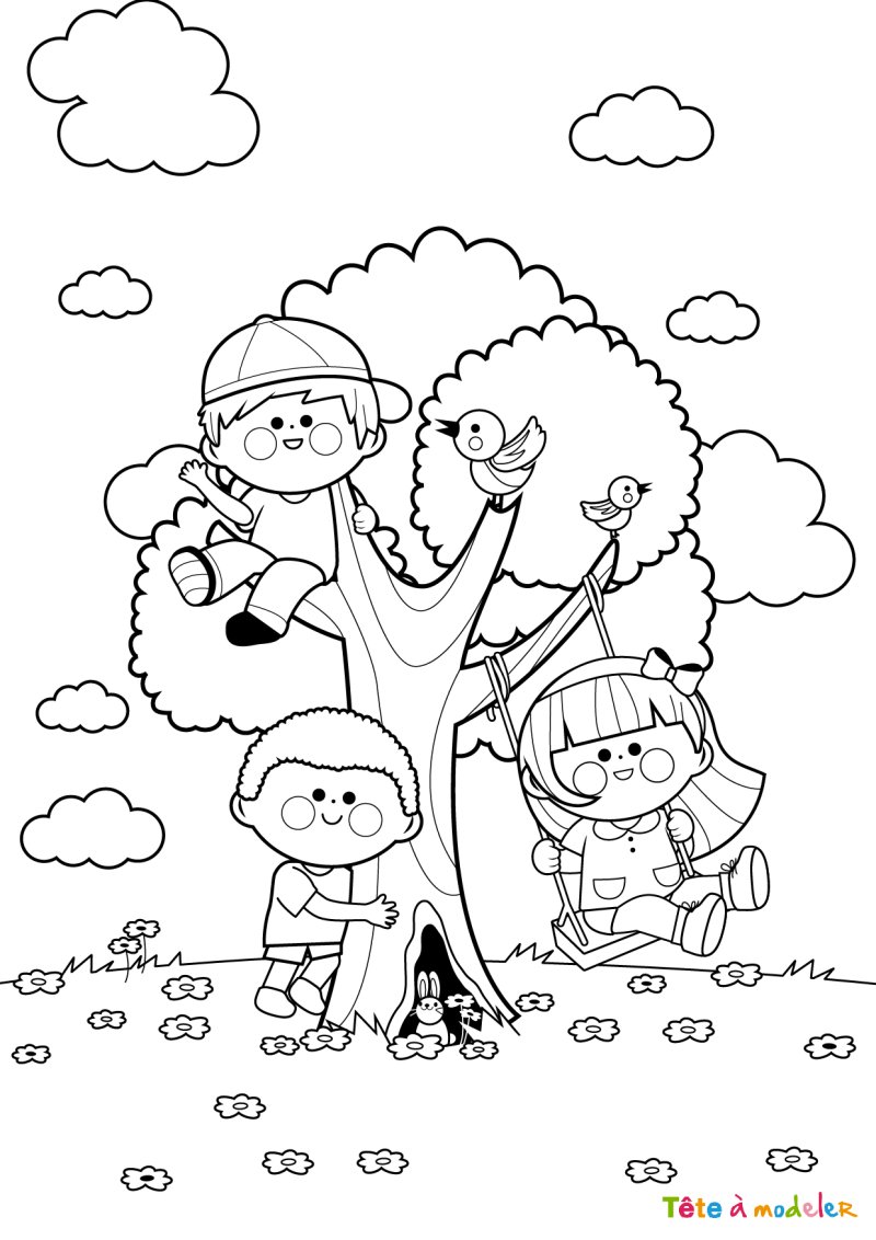 Coloriage arbre #10