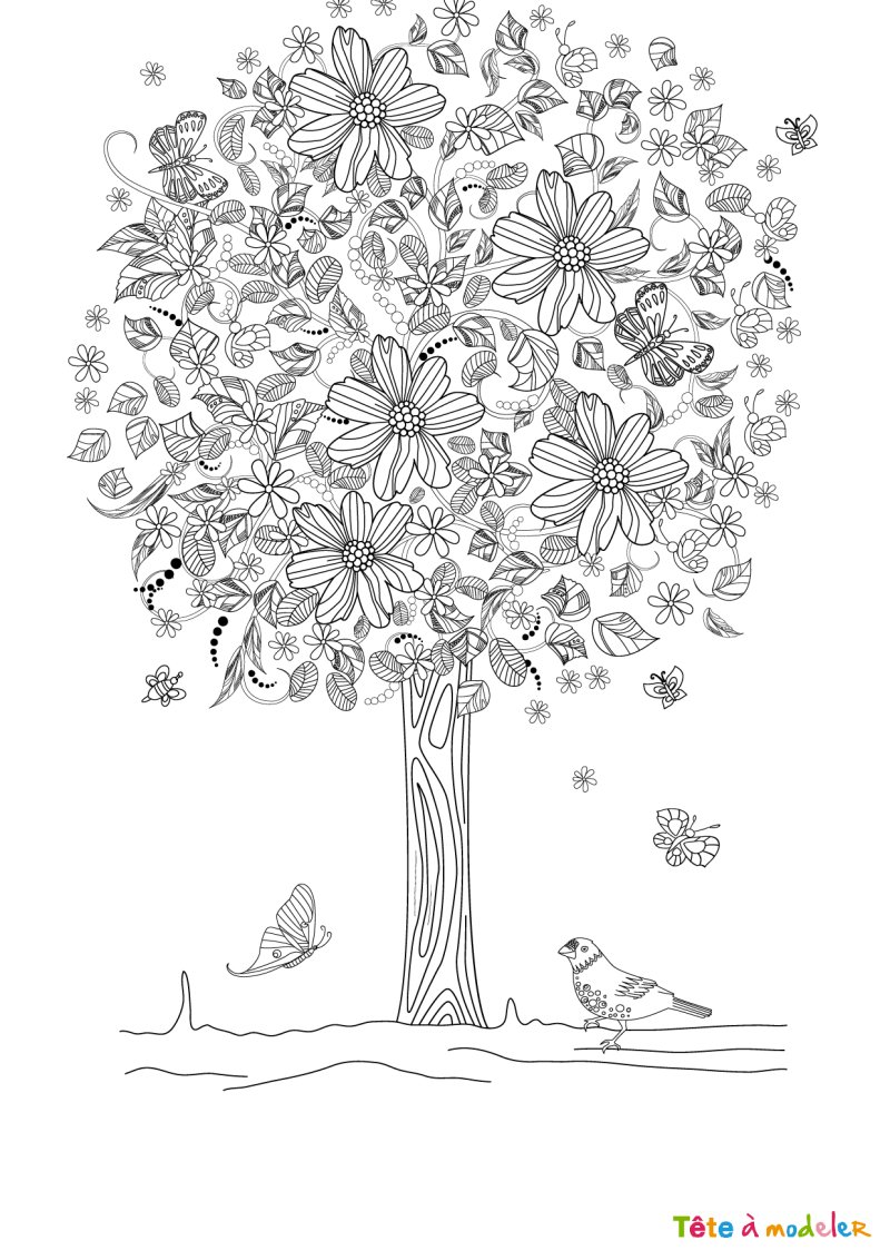 Coloriage arbre #6