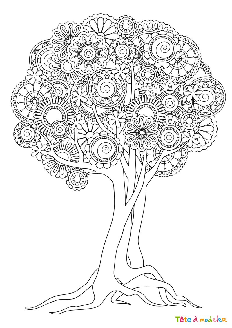 Coloriage arbre #7