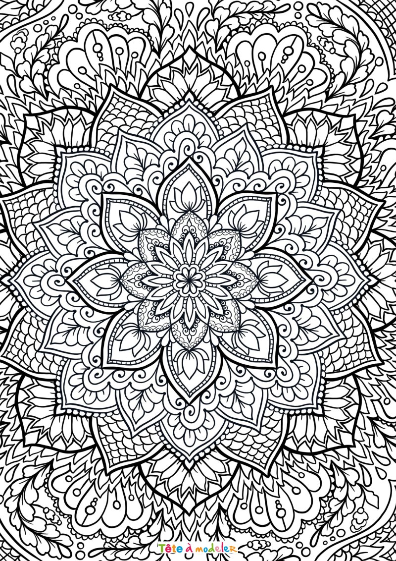 Coloriage art therapie complexe