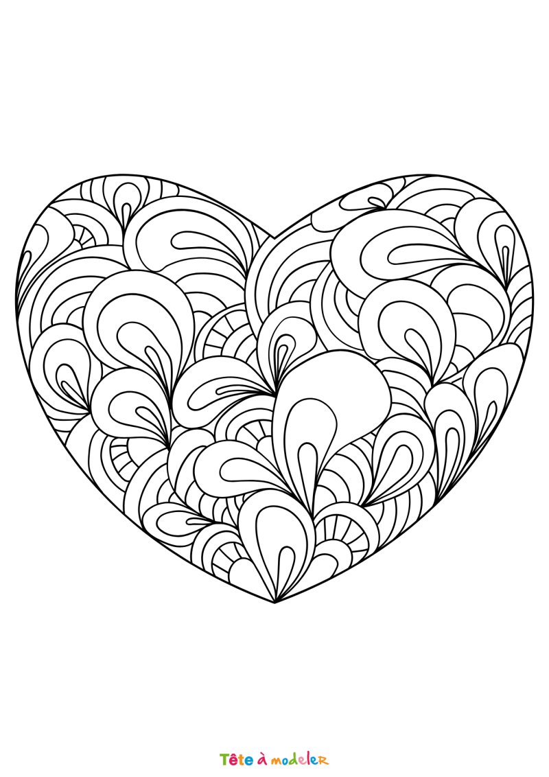 Coloriage art thérapie d'un coeur