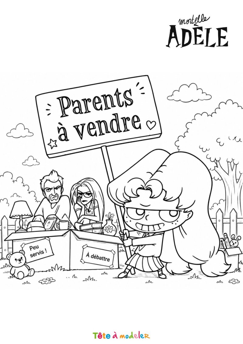 Coloriage avec Mortelle Adele à imprimer