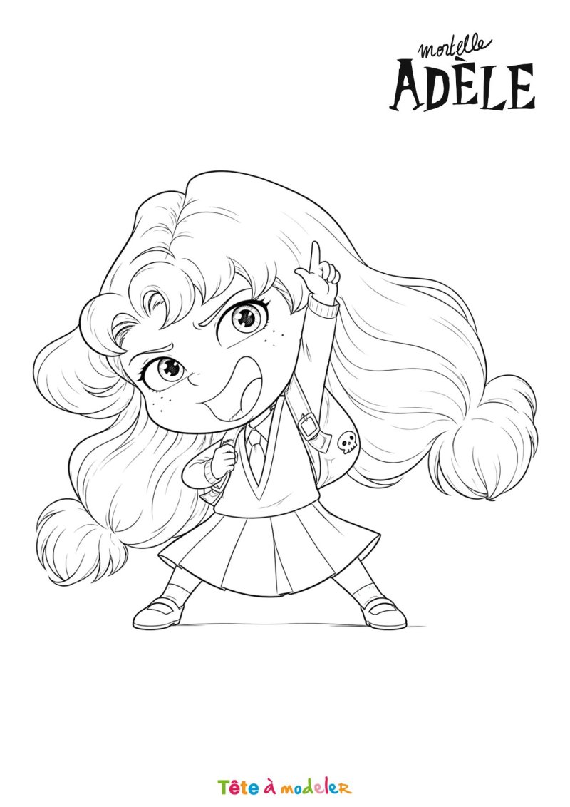 Coloriage avec Mortelle Adele à imprimer
