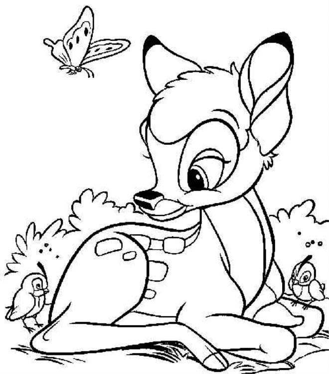 Coloriage Bambi assis
