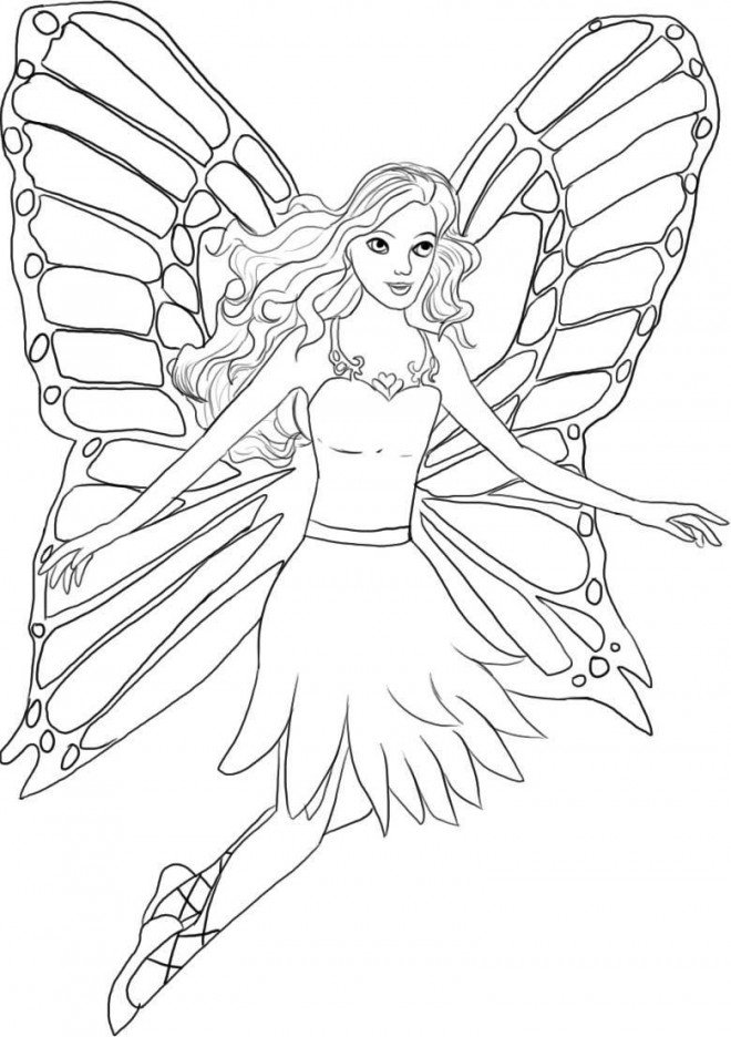 Coloriage barbie fée