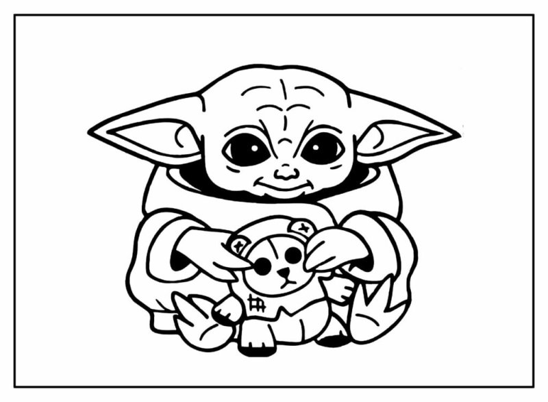 Coloriage bébé Yoda de Star Wars