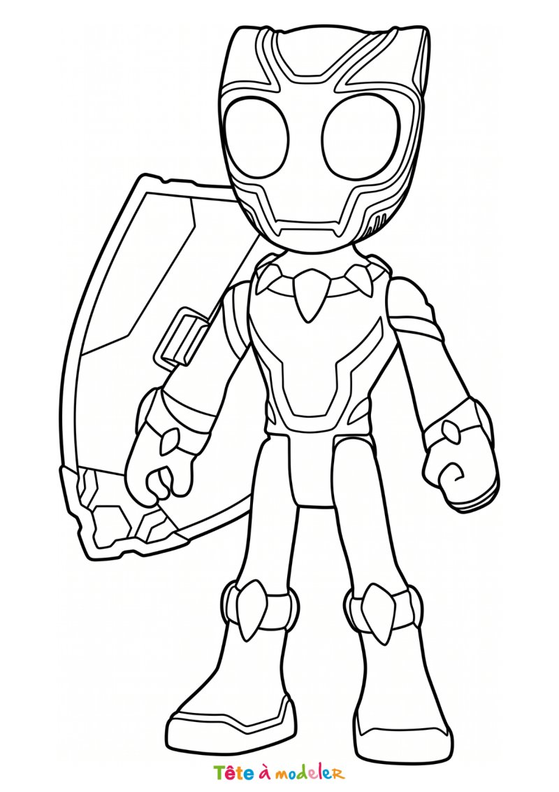 Coloriage Black Panther Spidey à Imprimer Gratuitement