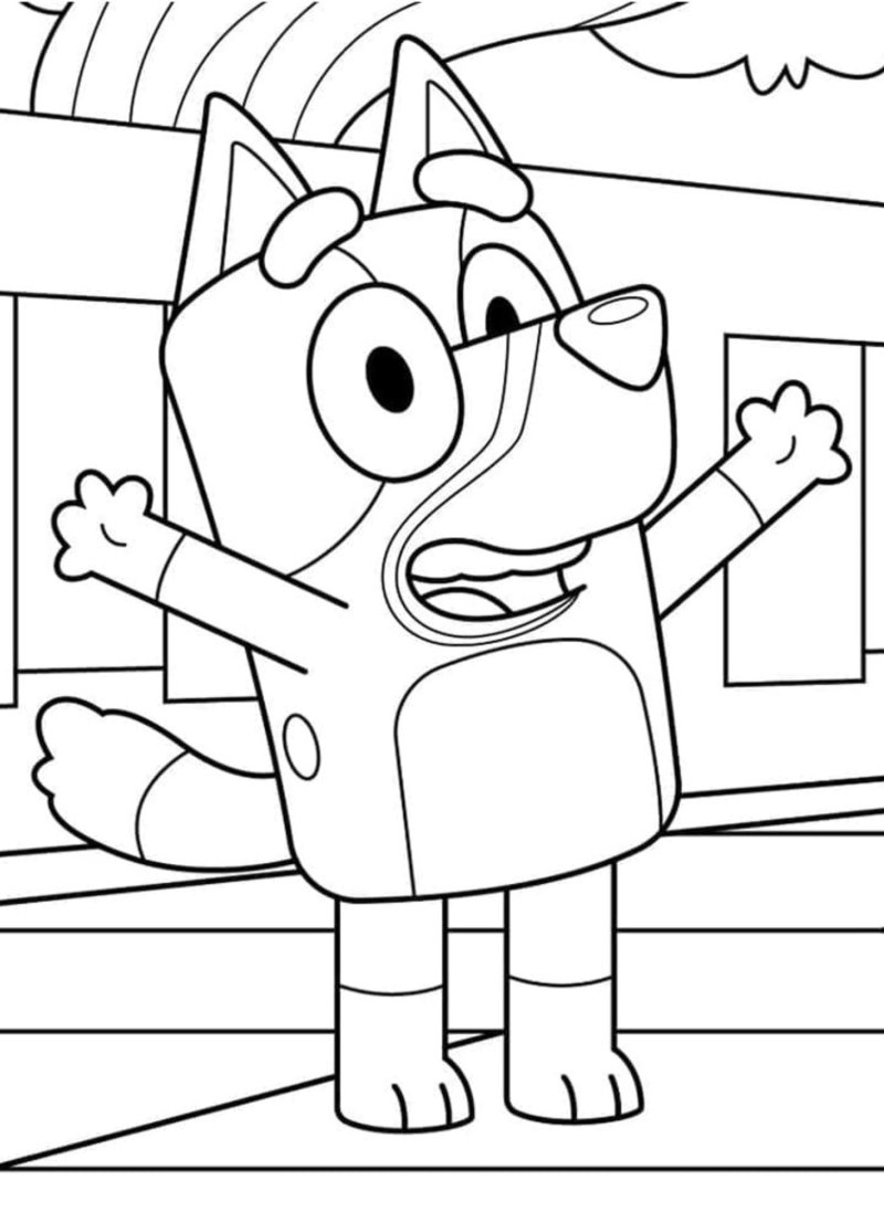 Coloriage Bluey content