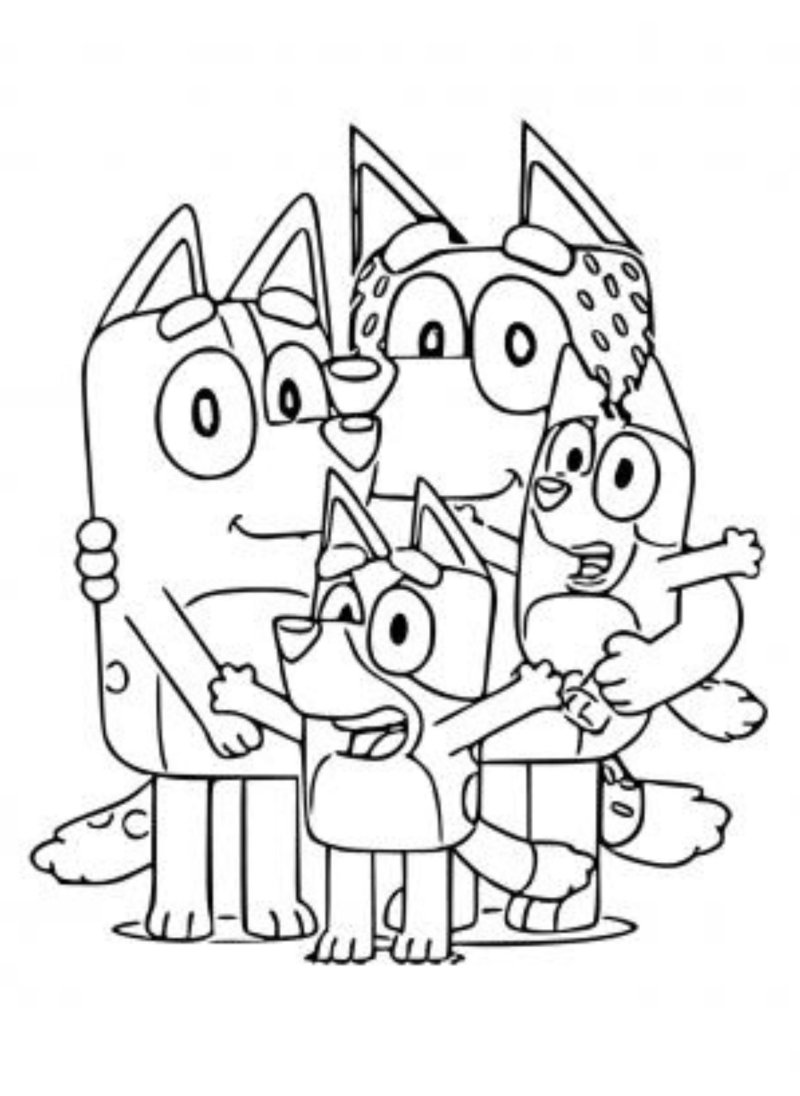 Coloriage Bluey facile