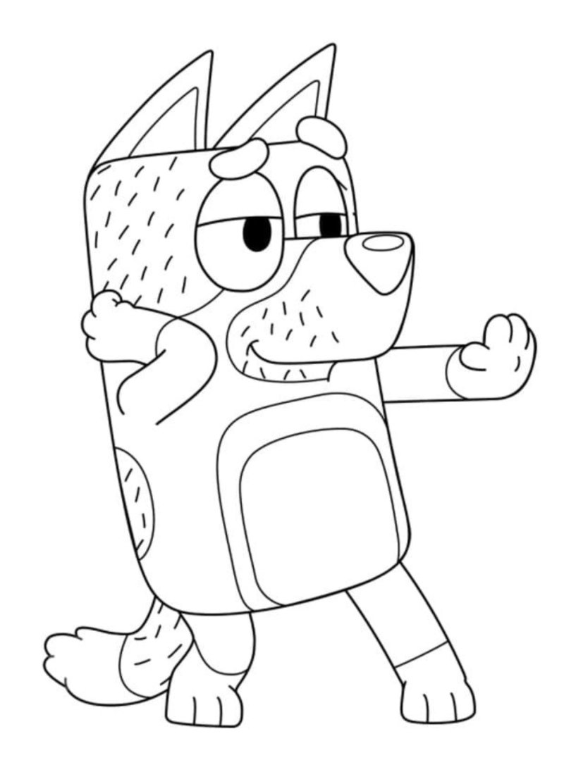 Coloriage Bluey qui danse