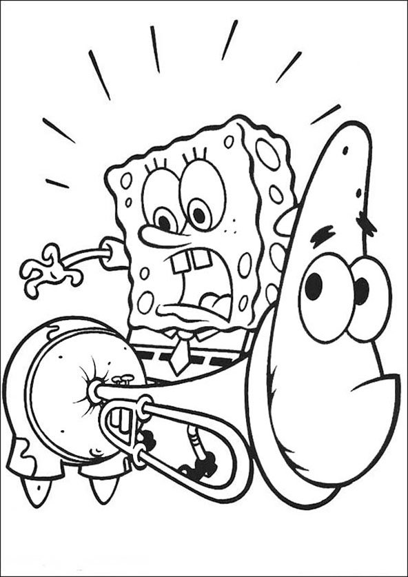 Coloriage Bob l'éponge rigolo