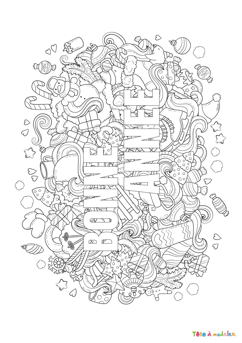 Coloriage bonne année #04