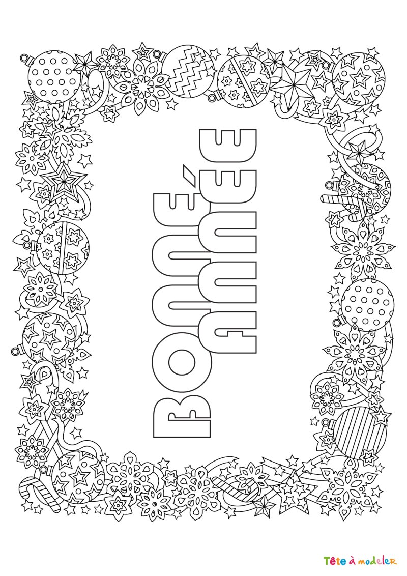Coloriage bonne année #02
