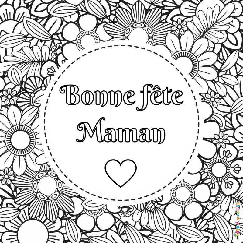 Coloriage bonne fête maman facile