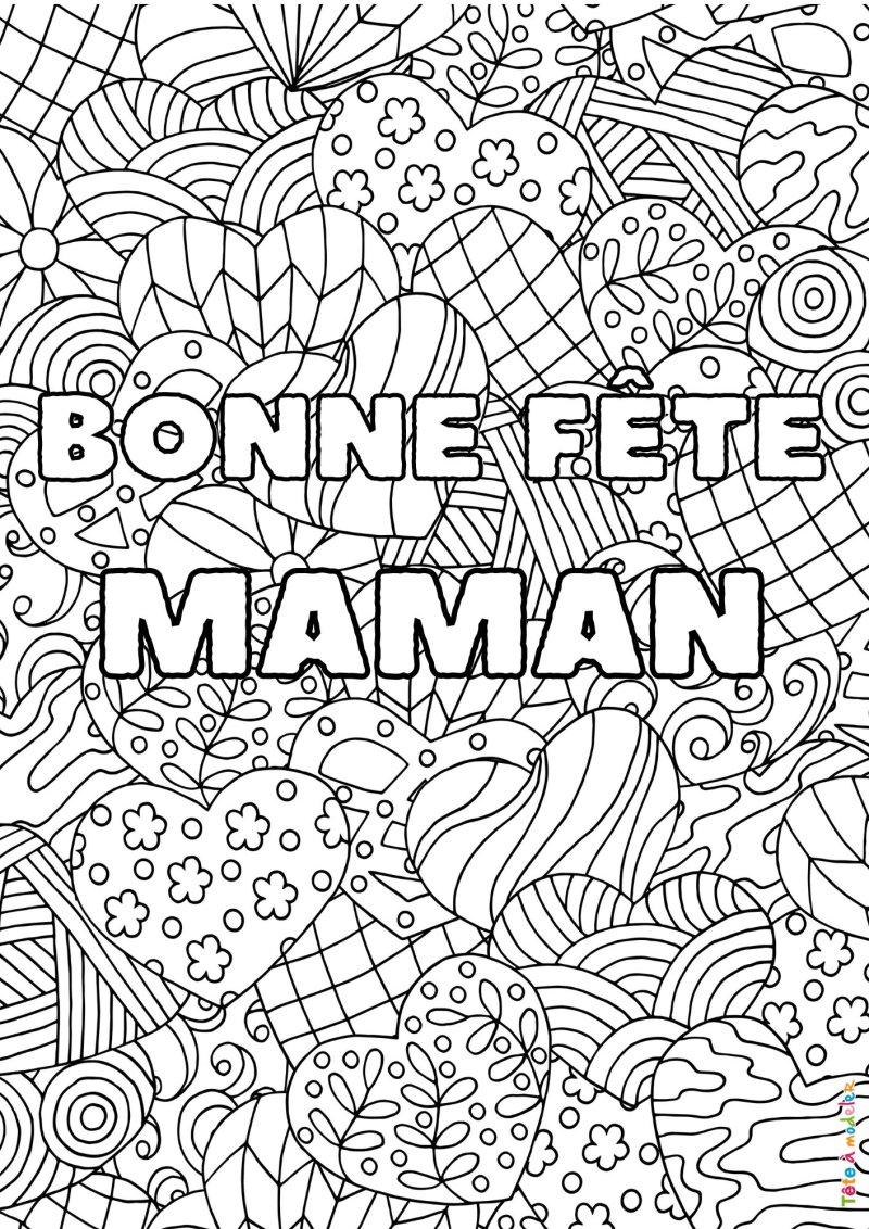 Coloriage bonne fête maman mandalas